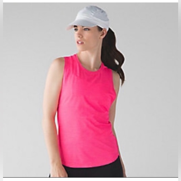 Lululemon In A Cinch Tank Top Heathered Neon Pink Size 8 - Picture 1 of 13